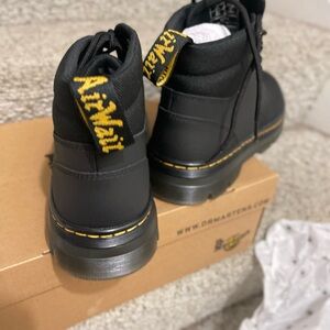 Dr. Martens Black Boots with Yellow Stitching